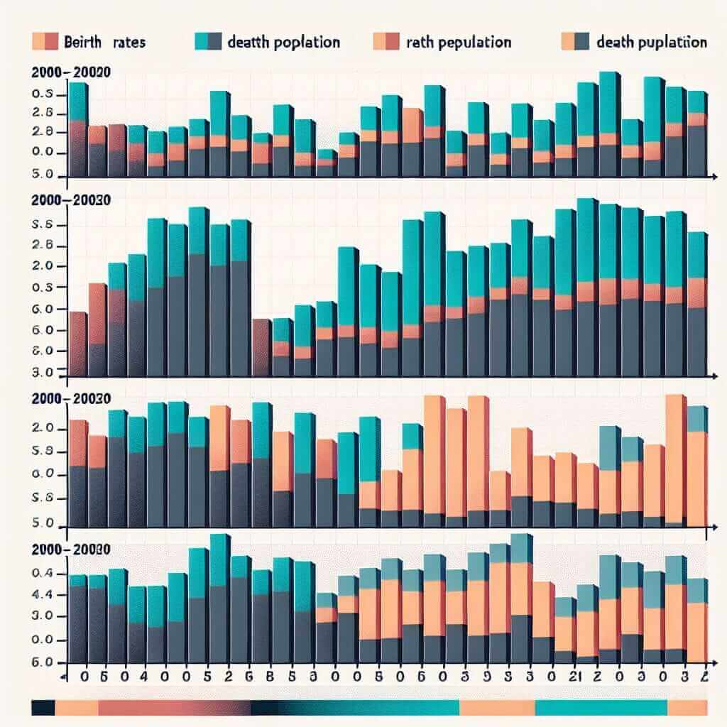 Birth and Death Rates in Selected Countries (2000-2020)