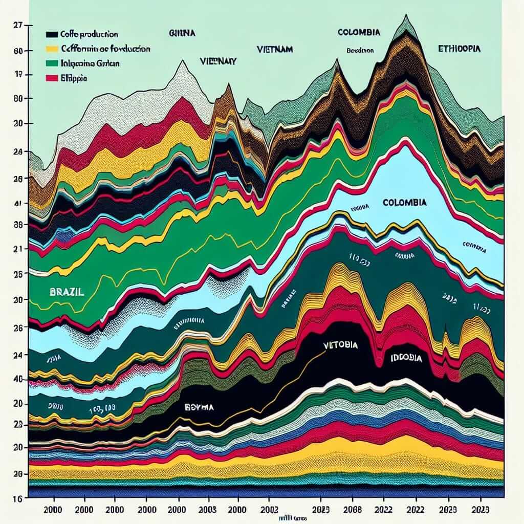 Coffee Production of Top 5 Countries (2000-2023)