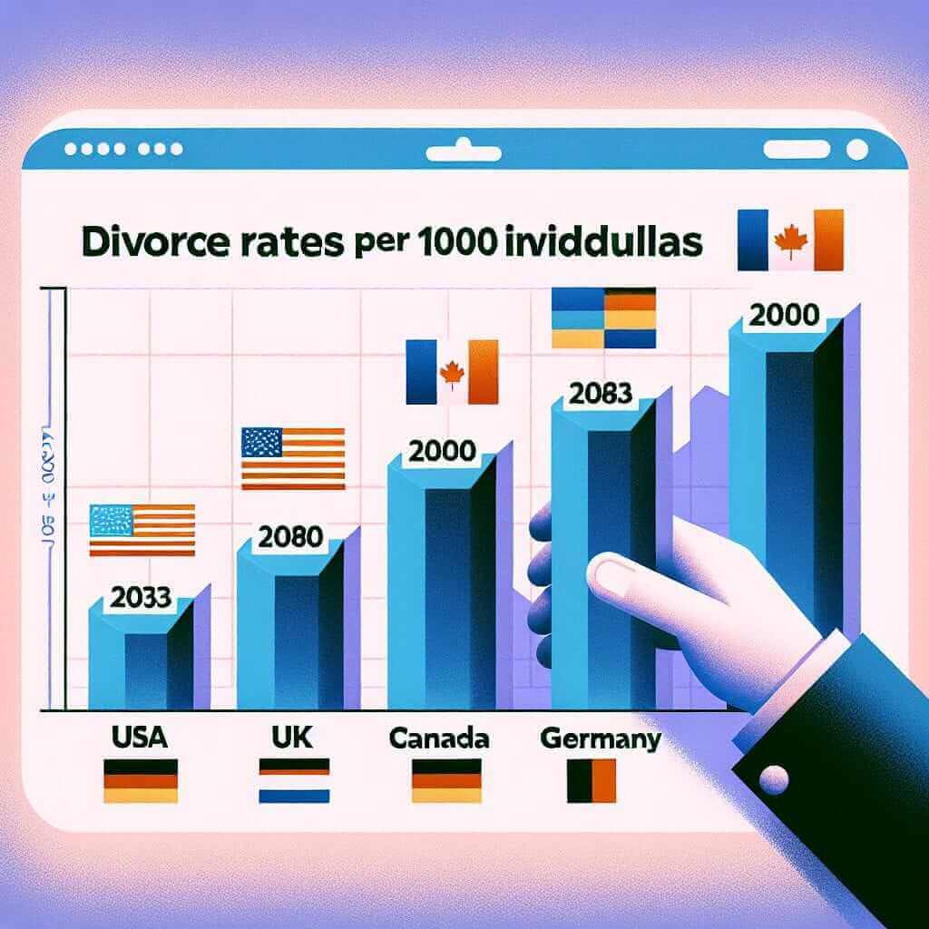 Divorce Rates in Five Countries (2000-2023)