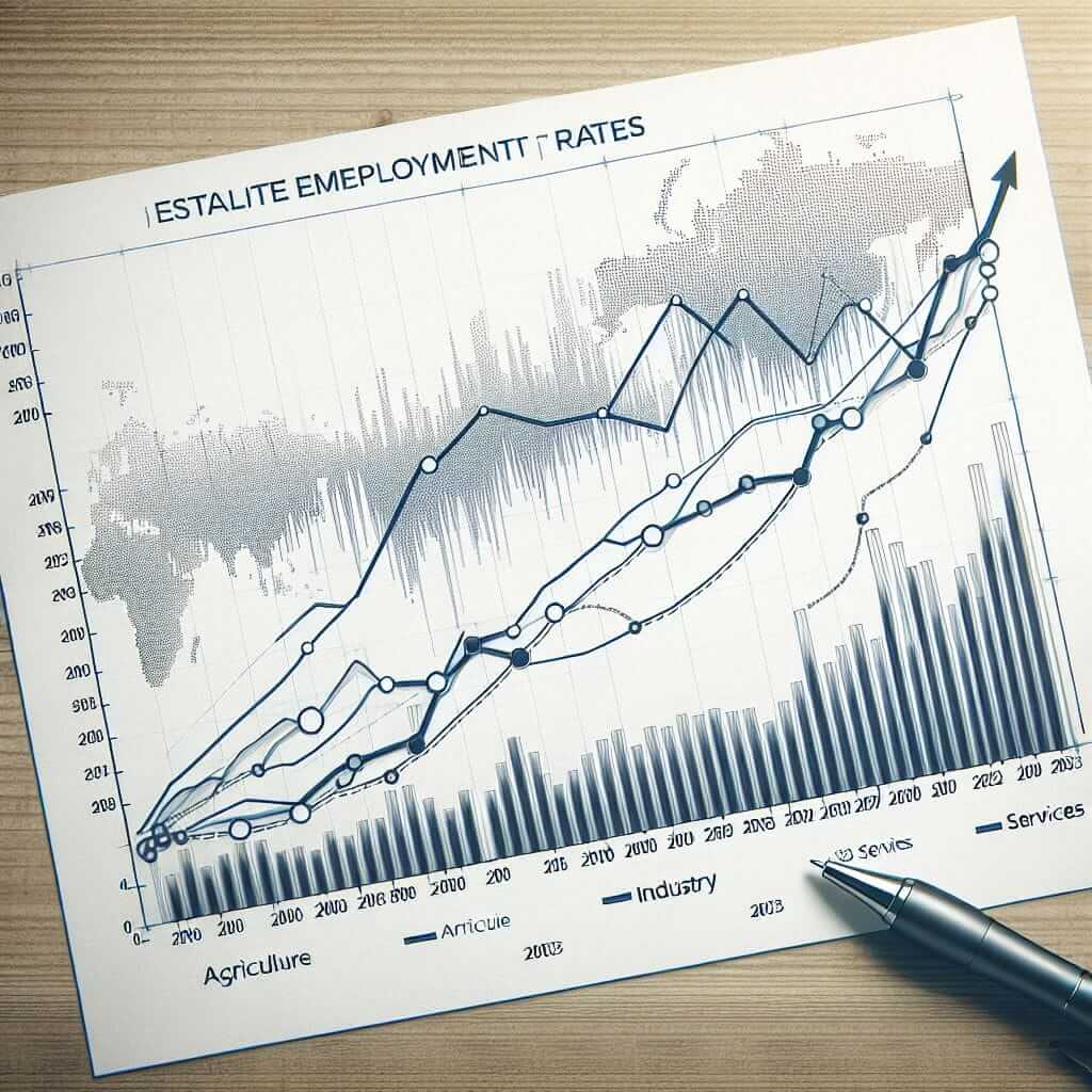 Employment Rates in Agriculture, Industry, and Services (2000-2023)