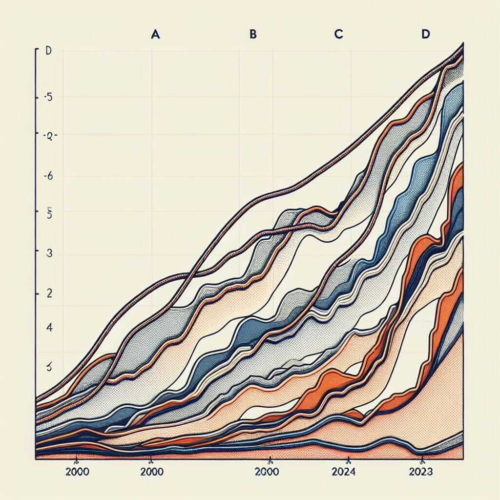 GDP Growth Rates of Four Countries (2000-2023)