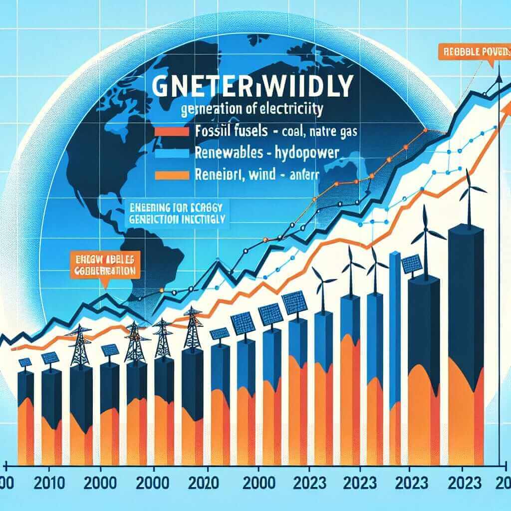 Global Electricity Generation: Fossil Fuels vs. Renewables (2000-2023)