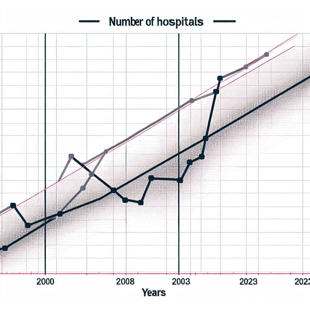 Number of Hospitals in Urban and Rural Areas (2000-2023)