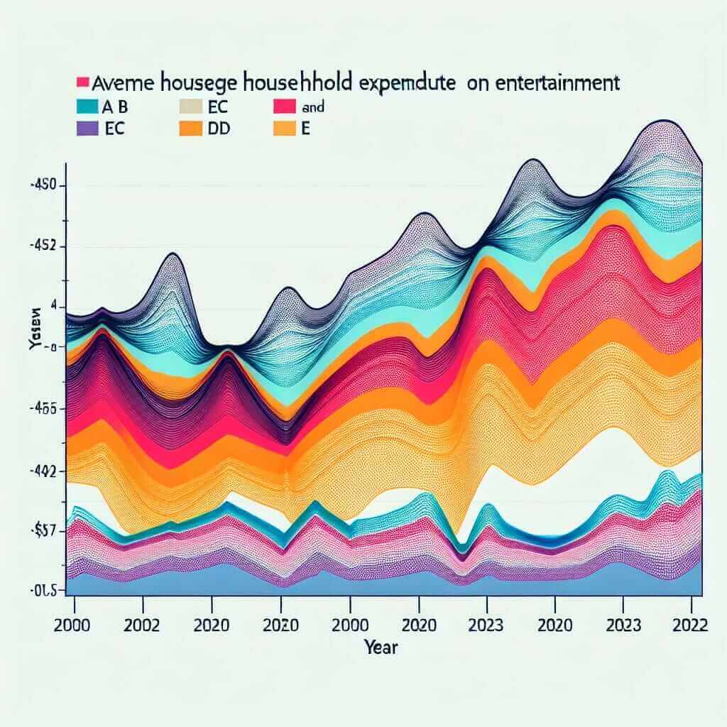 Household Spending on Entertainment Line Graph