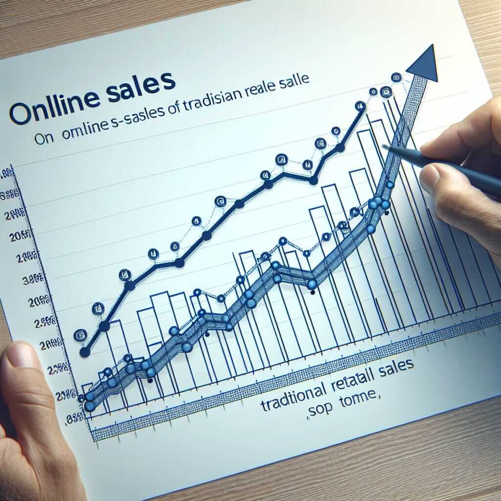 IELTS Chart - Online Sales vs. Traditional Retail