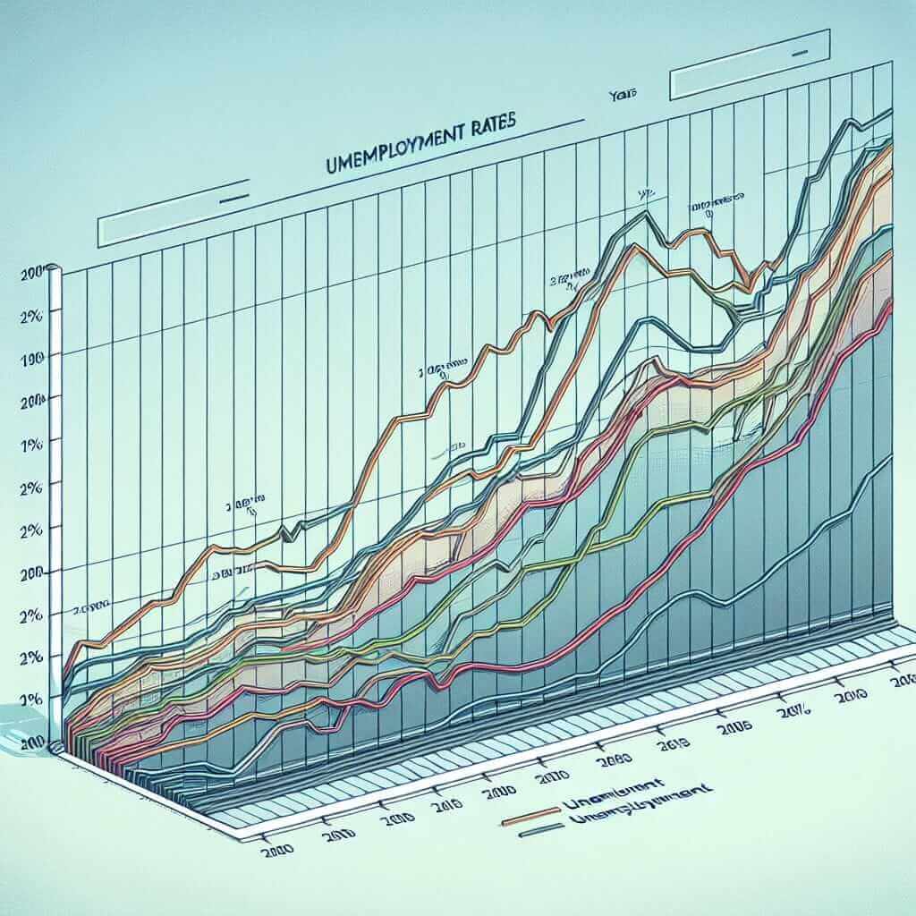 IELTS Line Graph - Unemployment Rates