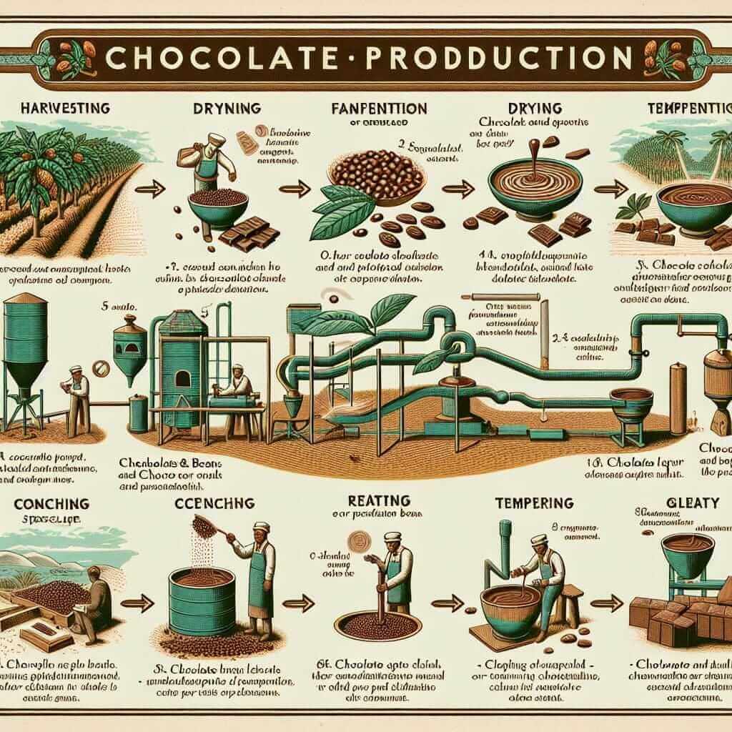 IELTS Process Diagram - Chocolate Making