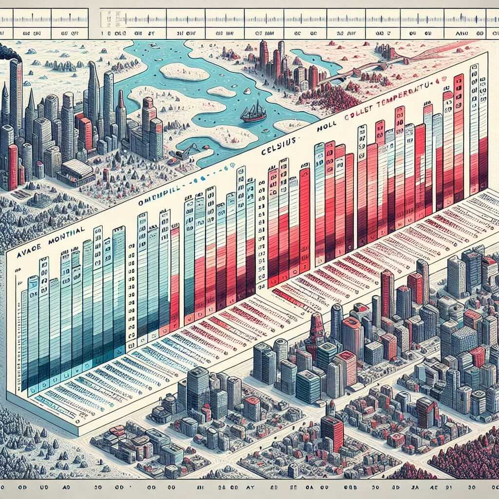 IELTS Table - Average Monthly Temperatures