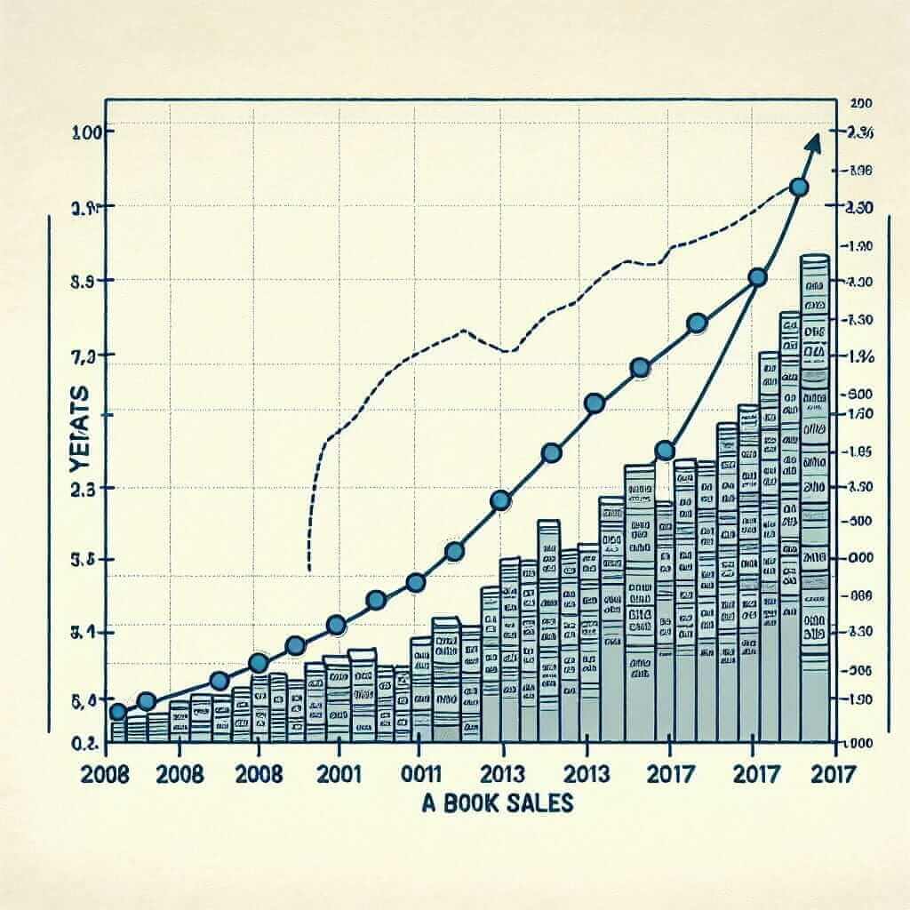 Line Graph of Bookstore Sales from 2008 to 2017