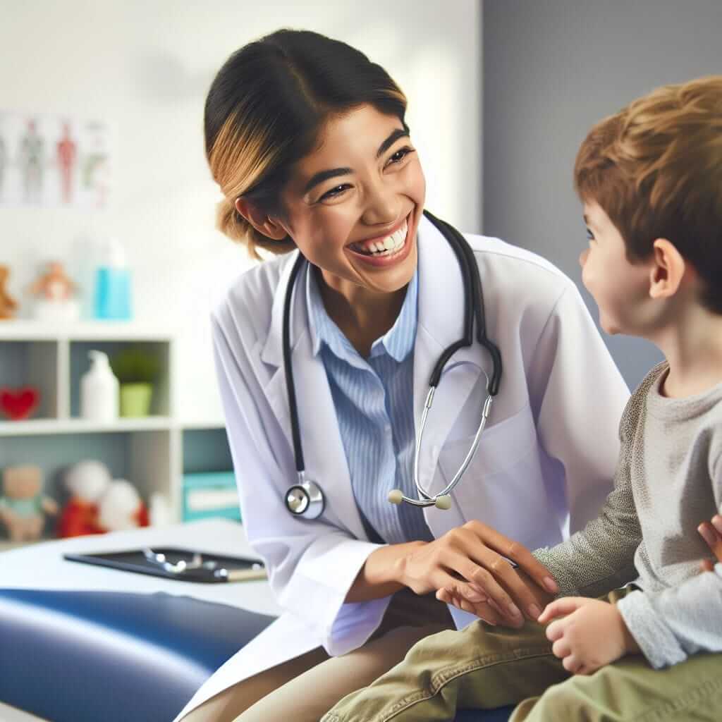 Pediatrician Examining a Child