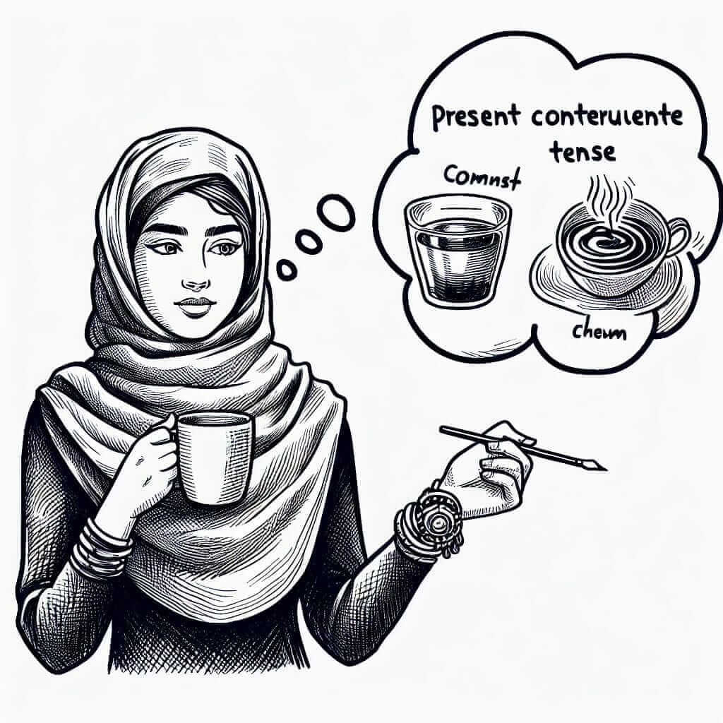 Present Continuous Tense Illustration