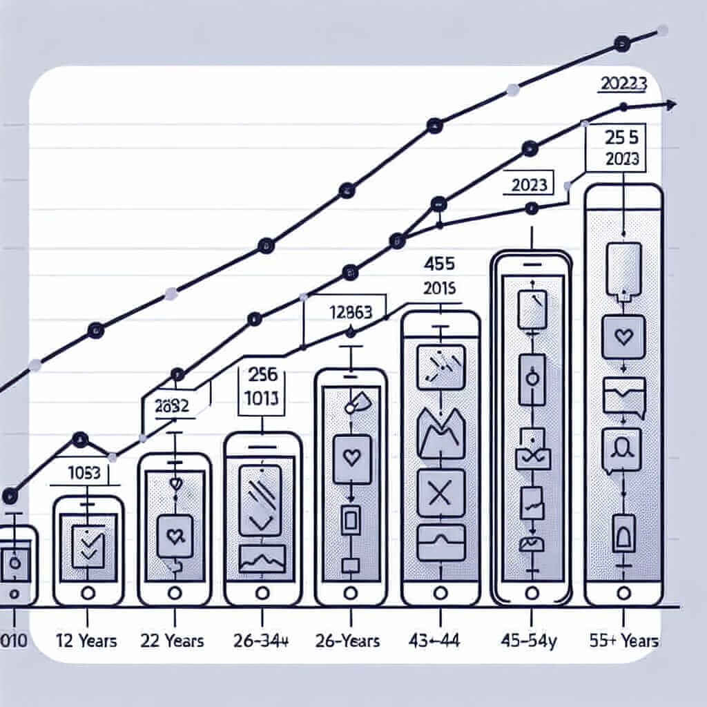 Smartphone Usage by Age Group (2010-2023)