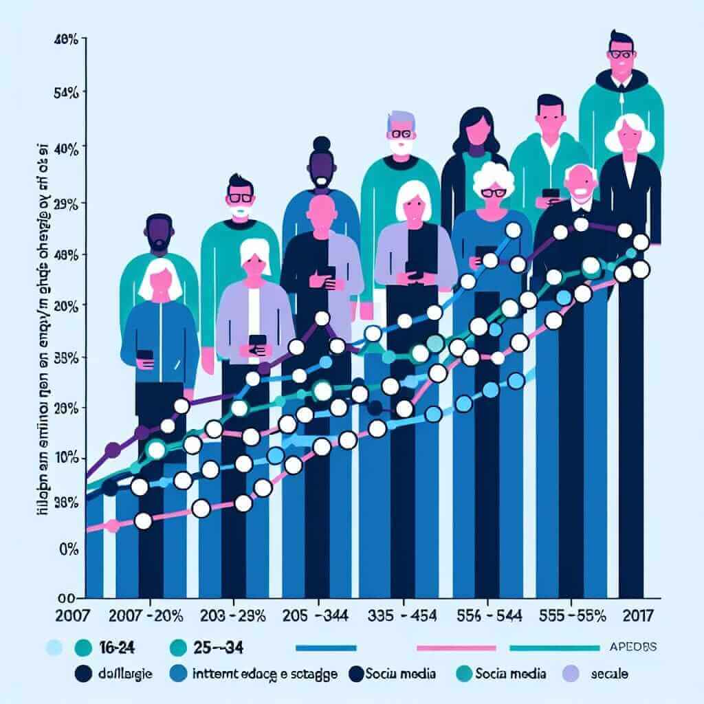 Social Media Usage by Age in the UK (2007-2017)