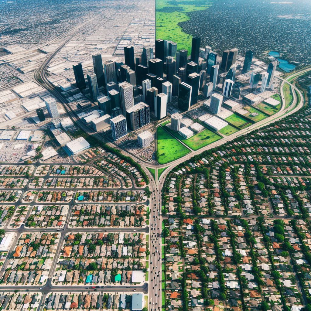Aerial View of Urban Sprawl