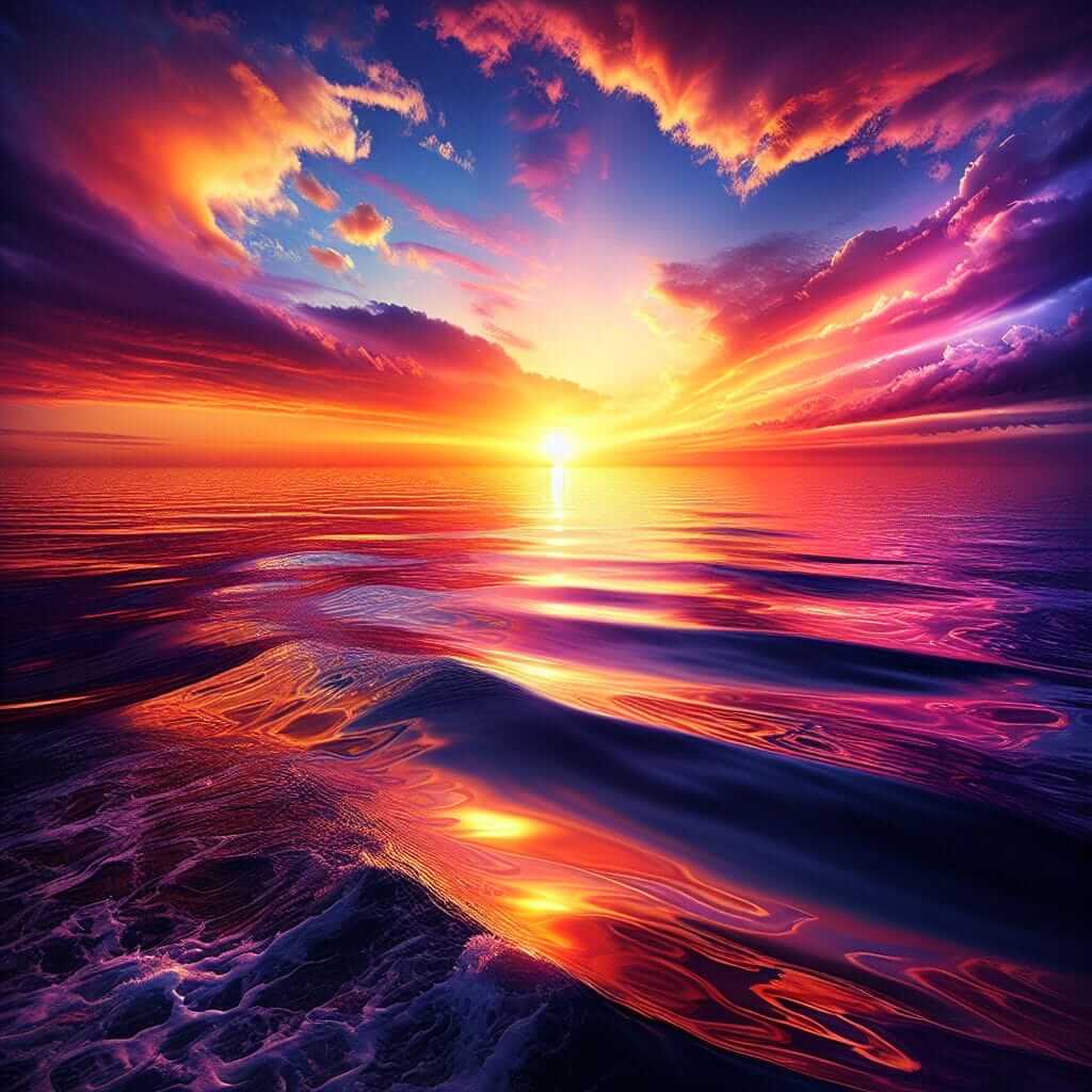 Vibrant Sunset over Ocean