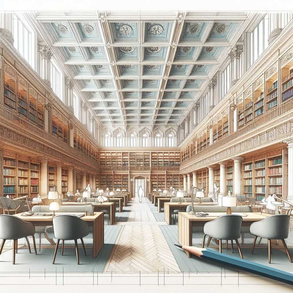 Iconic British Library in London