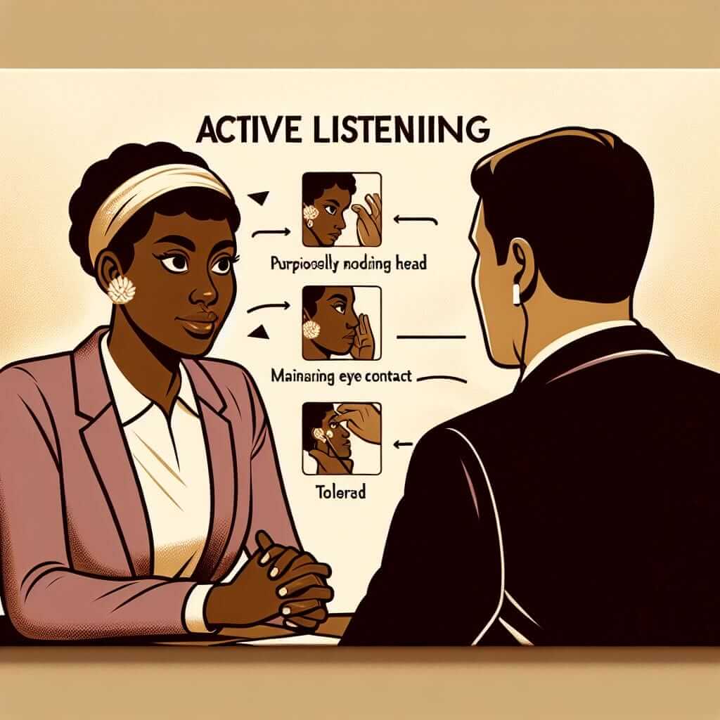 Person actively listening in a conversation