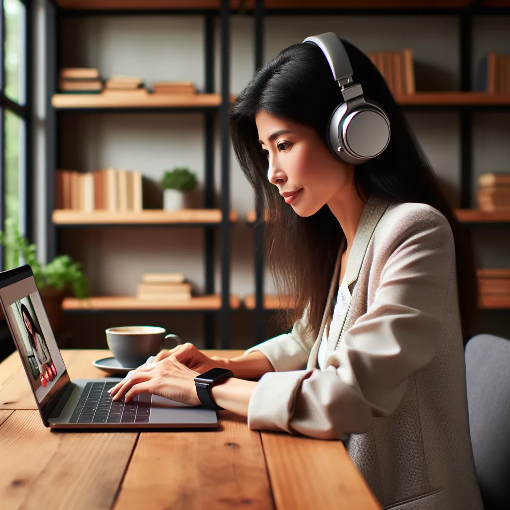 Person using laptop for remote work