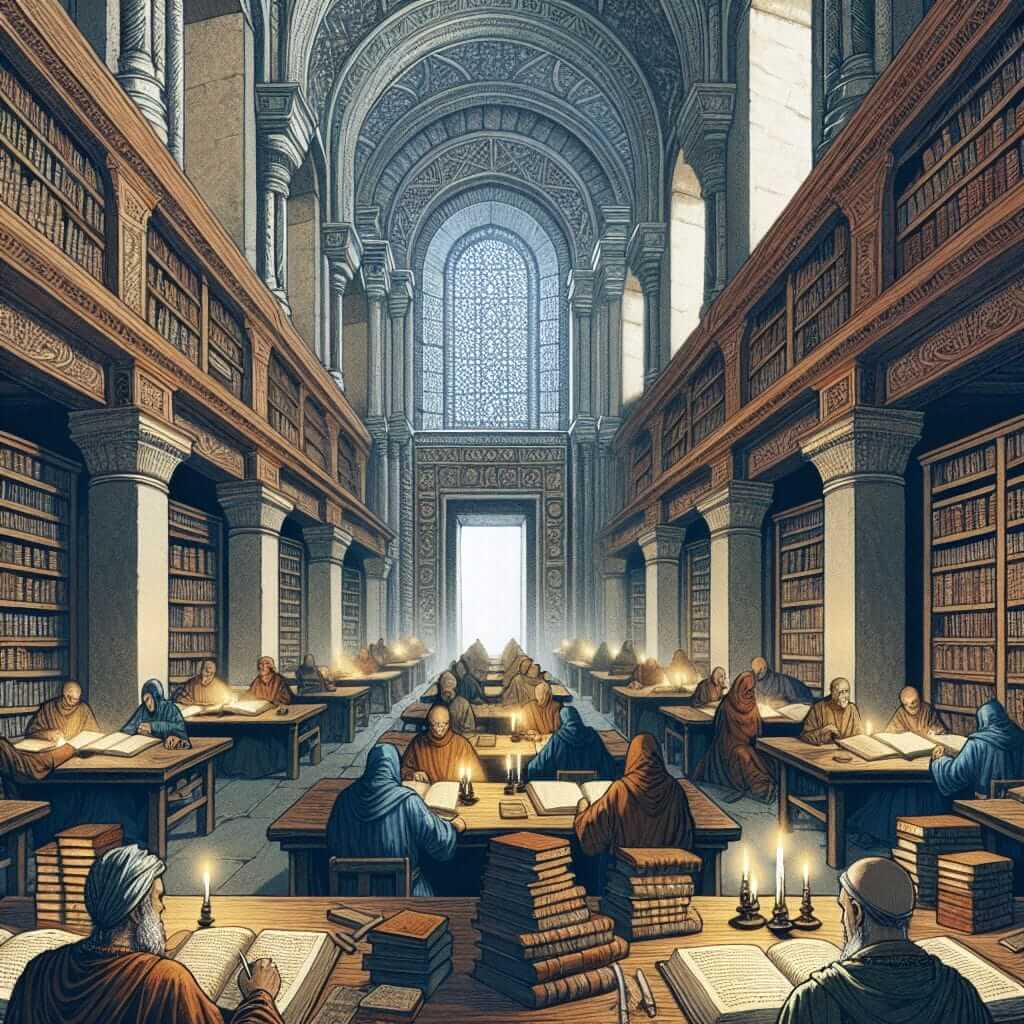 Ancient Library Interior