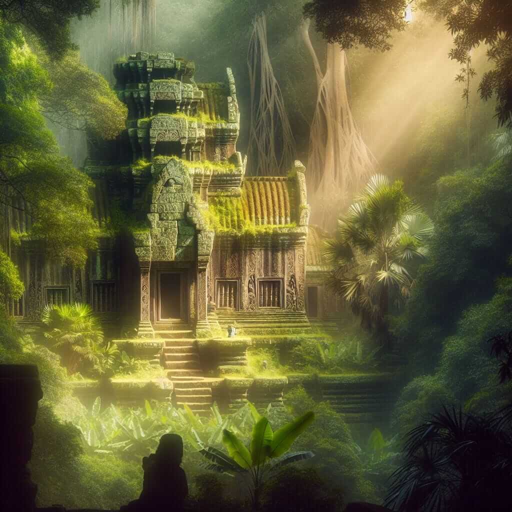 Ancient Temple Ruins in Jungle