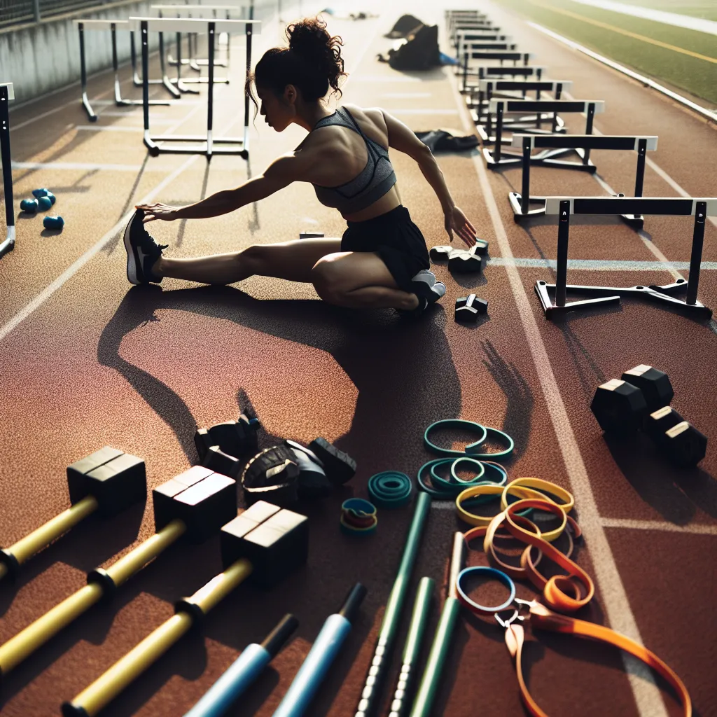 Athlete performing pre-match warm-up