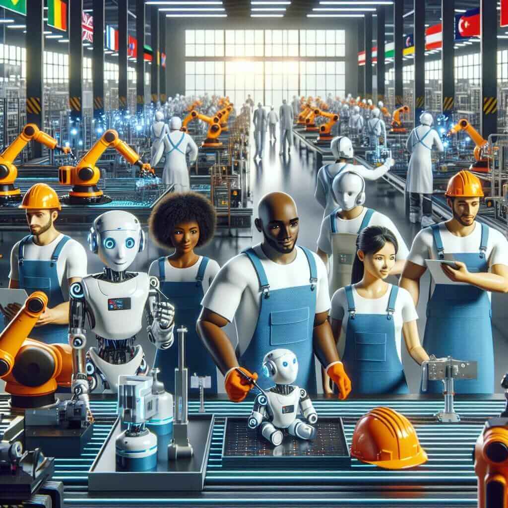 Visual depiction of automation effects on labor market