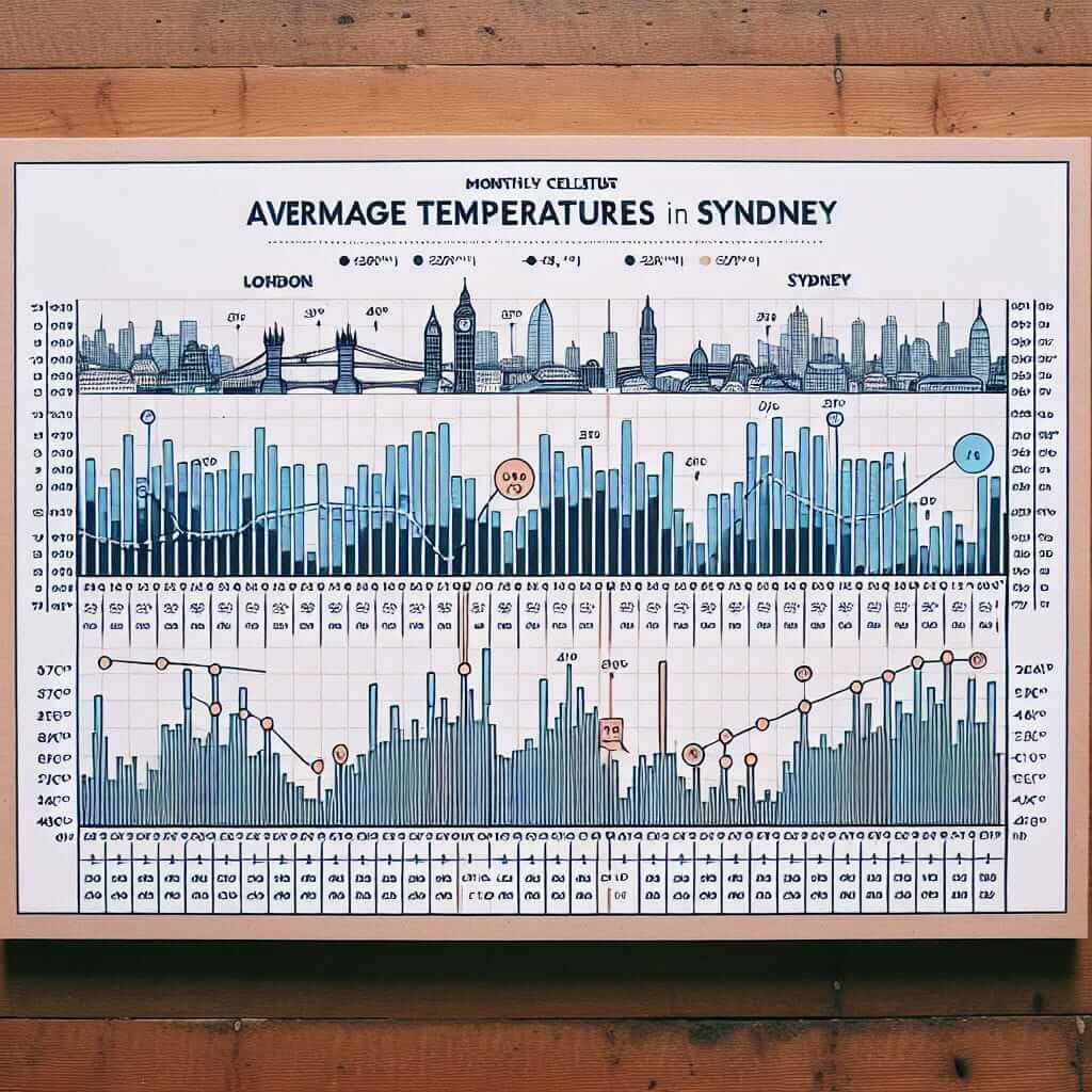 Average Monthly Temperatures London Sydney