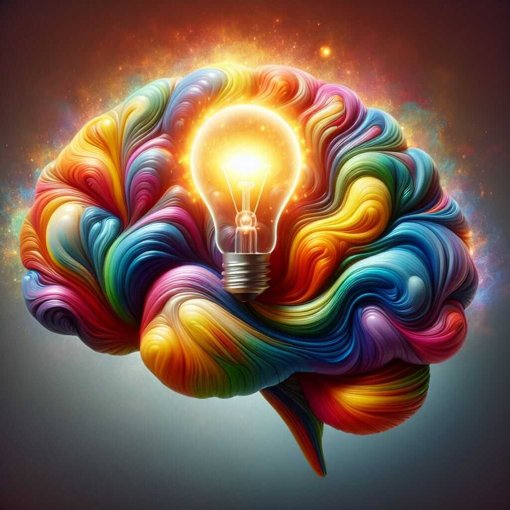 Brain with Lightbulb