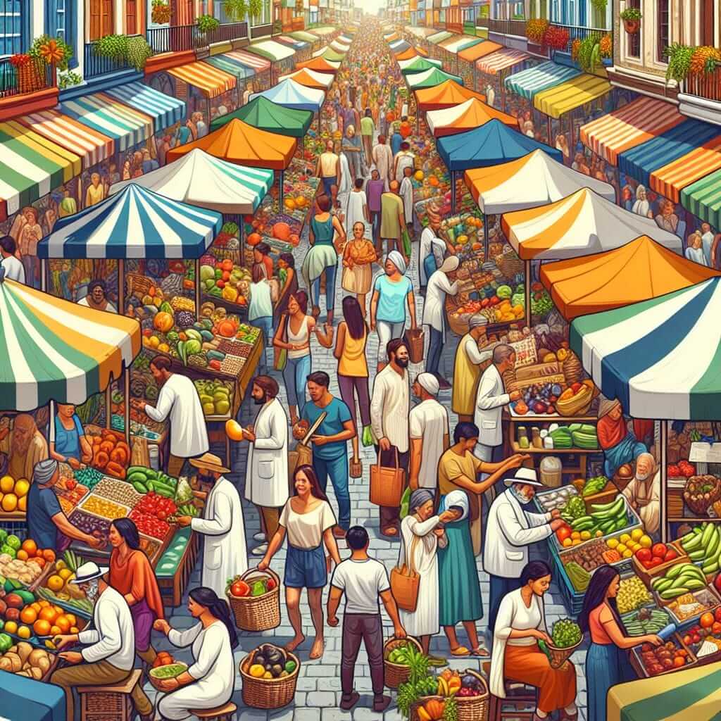 bustling street market