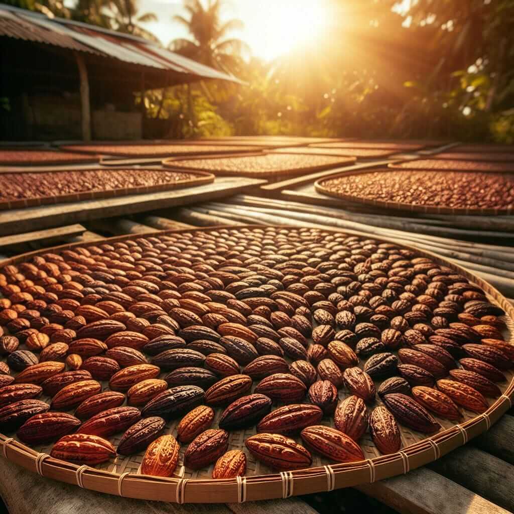 cacao beans drying