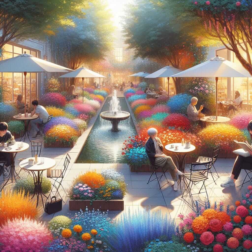 Peaceful café garden