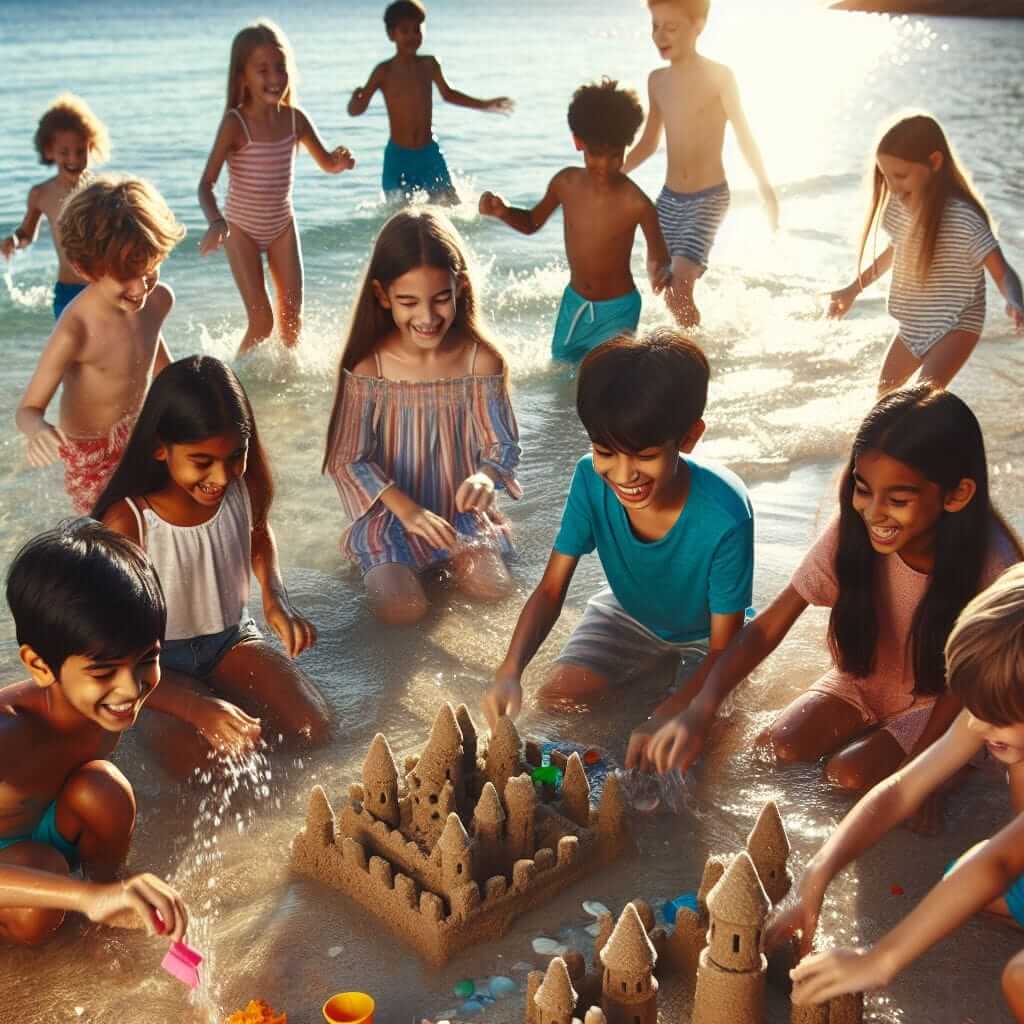 Children Playing in Water