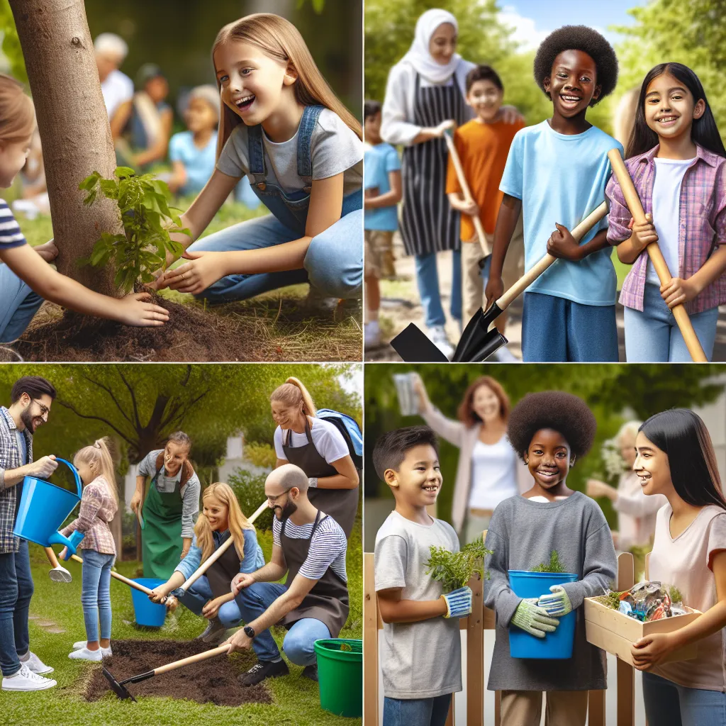 Children learning about giving back