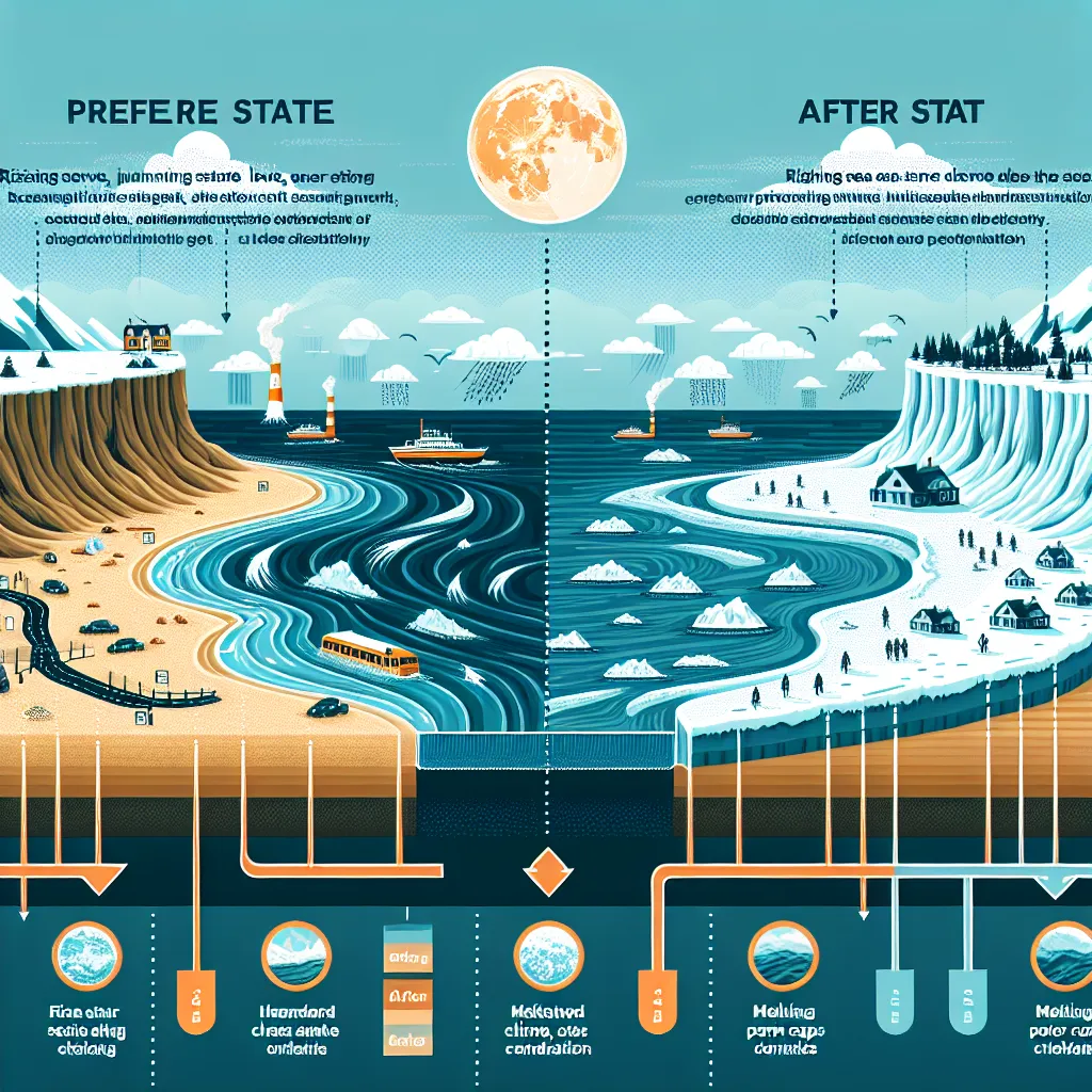 Coastal erosion impact diagram