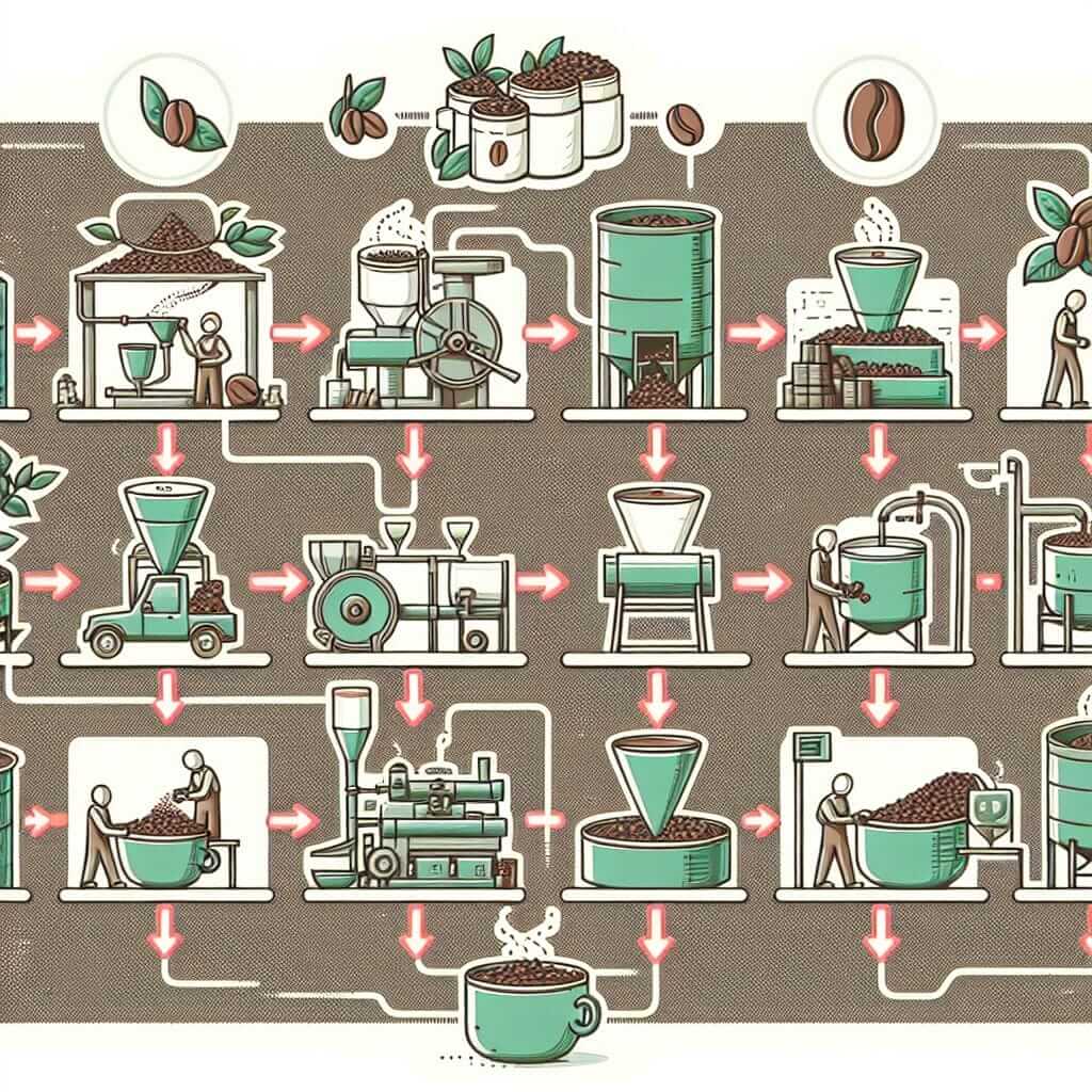 Coffee Production Process Chart