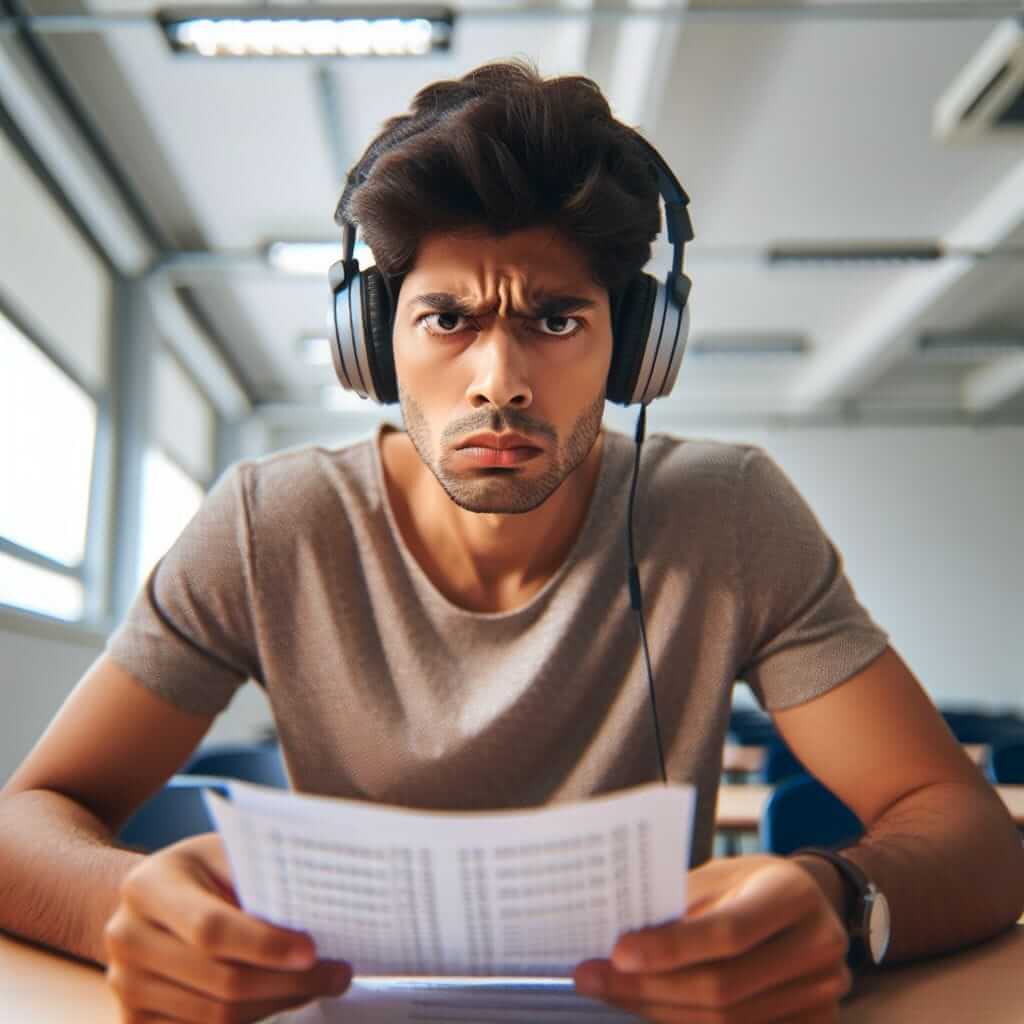 confused student IELTS listening