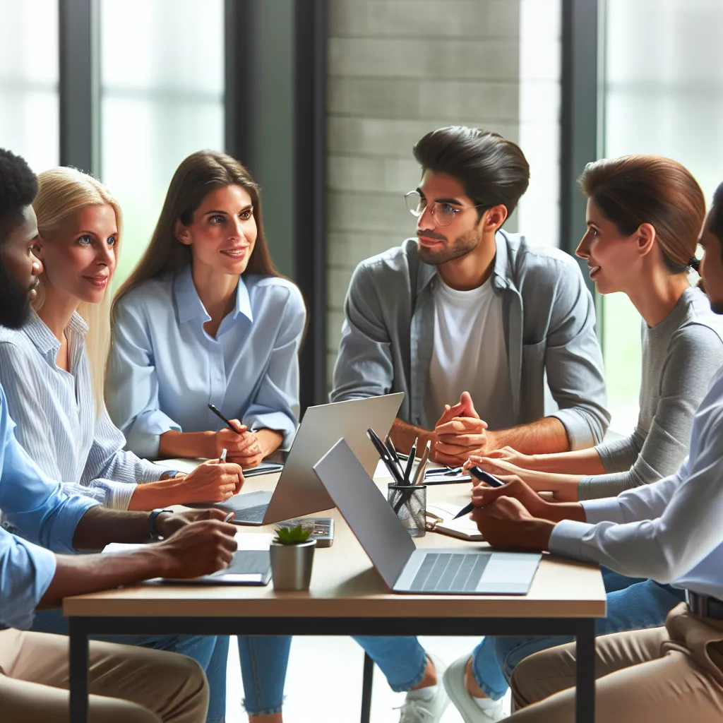 Diverse corporate team meeting