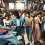 Crowded Clothing Store