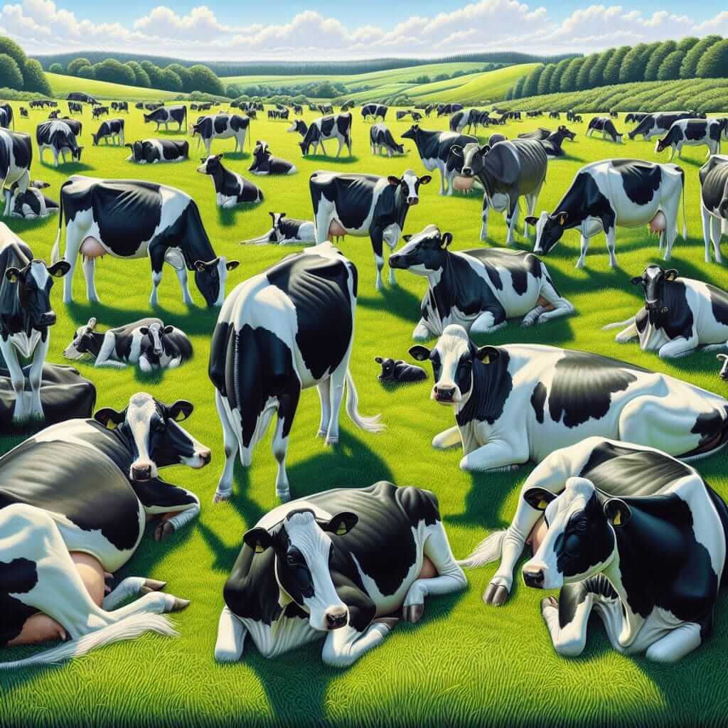 Dairy Cows Grazing Pasture