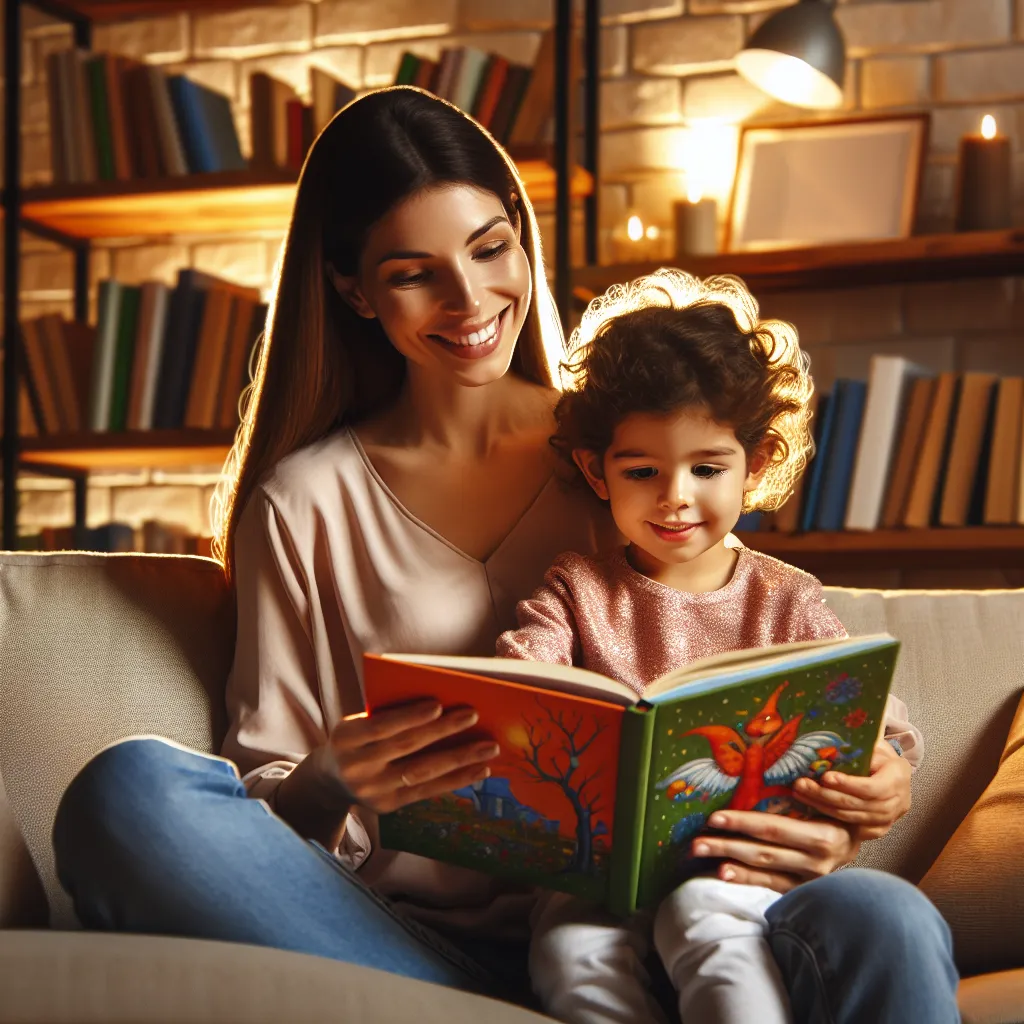 Child reading with parent