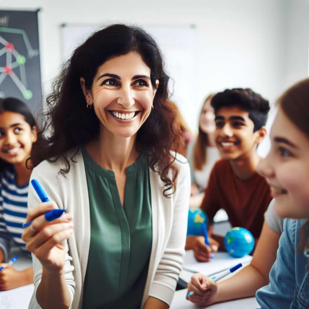 Engaged Teacher in Classroom