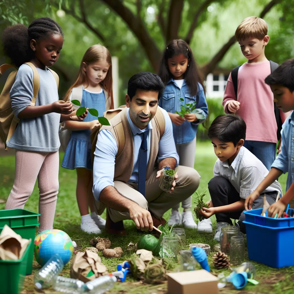 Children learning about environment