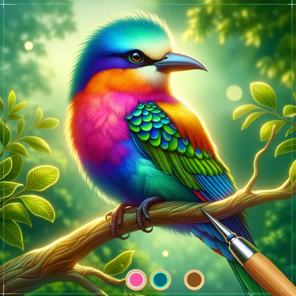 An interesting and colorful exotic bird