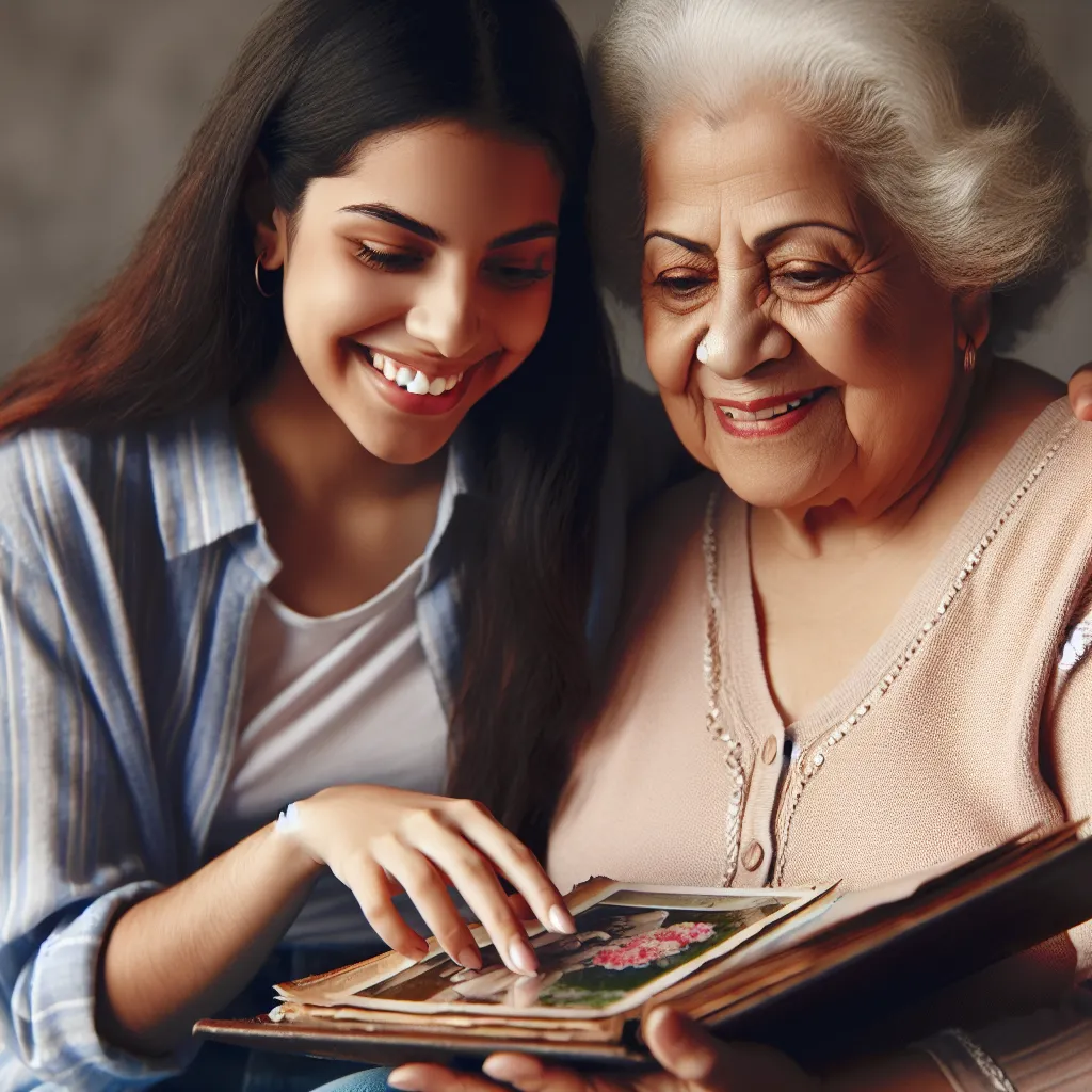 Admiring grandmother