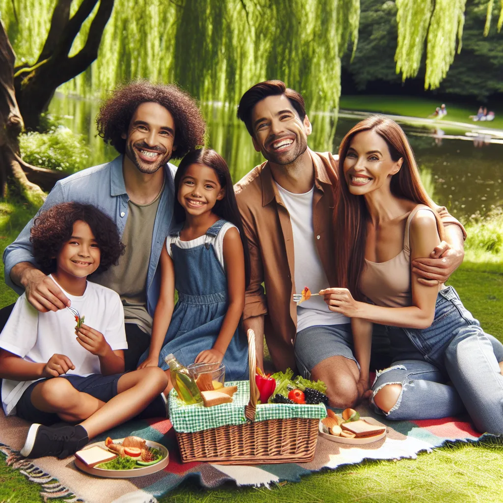 Family enjoying time in a park