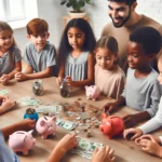 Children learning financial literacy