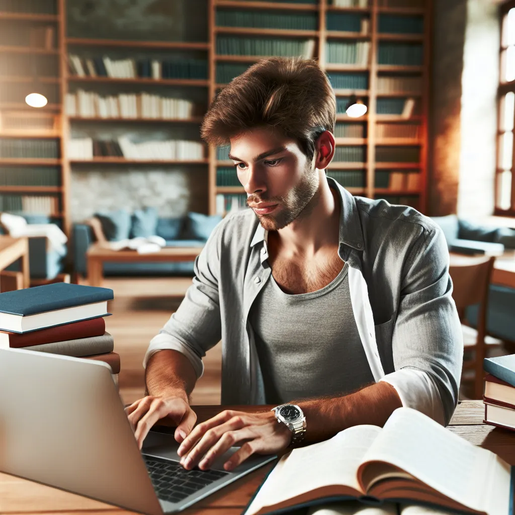 Student focused on studying