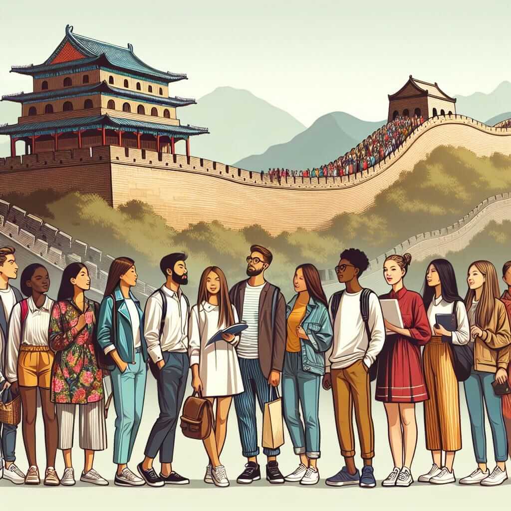 great wall of china students