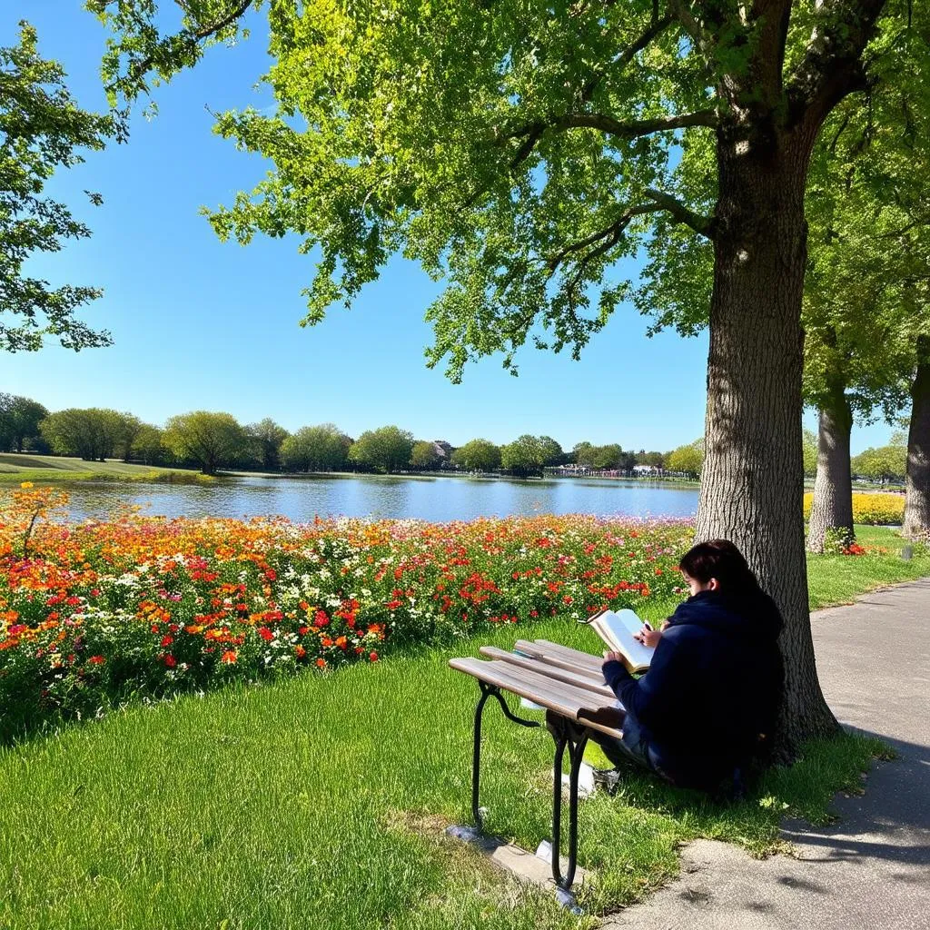 peaceful park for brainstorming