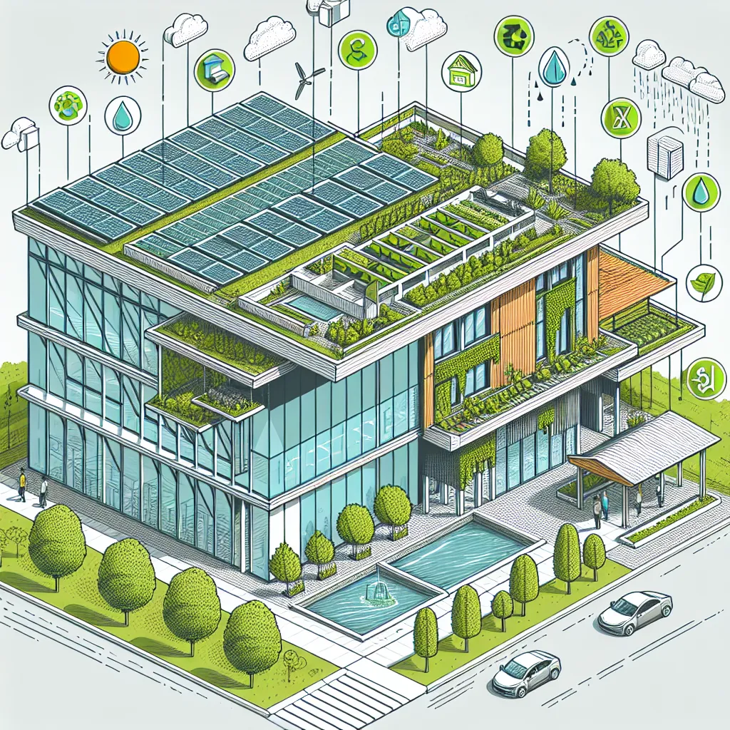 Green building practices illustration